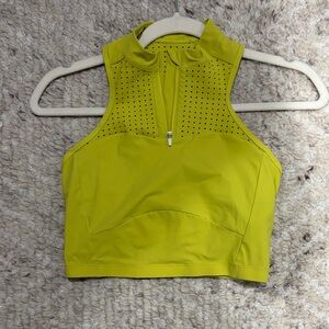 Lululemon Athletica Lime Green Zip-Up Crop Top